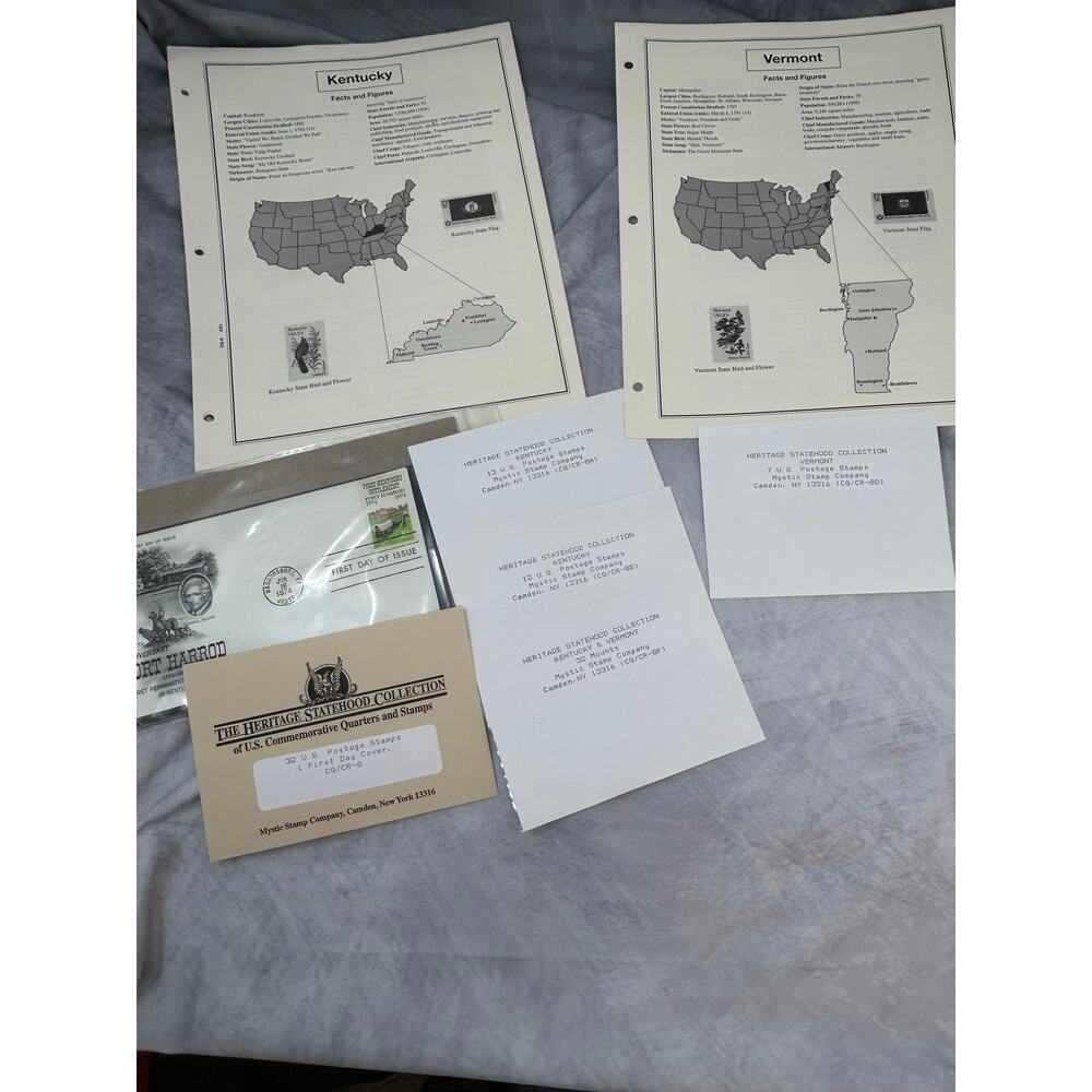 Kentucky Vermont Stamp Album Sheets Stamps Mounts Historical Collections Stamp